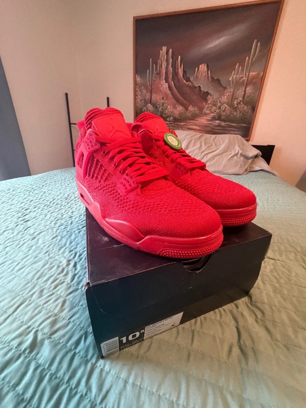 BNIB Nike Air Jordan 4 Retro Flyknit University Red AQ3559-600 Size 10.5 DS